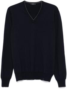 Свитер с V-образным вырезом Fay, синий