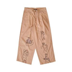 Брюки Glass Cypress Embroidered Multipleat Trouser, Tan