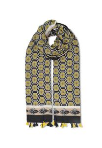 Шарф из смеси хлопка и вискозы HARPA, цвет Black Yellow One Size