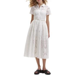 Миди-платье с короткими рукавами Self-portrait, белый