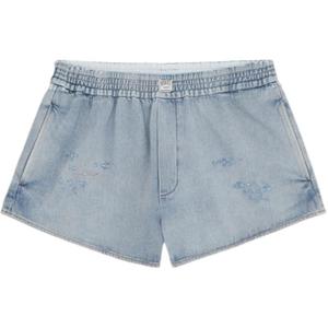 Шорты с эластичным поясом Mm6 Maison Margiela, светлый синий