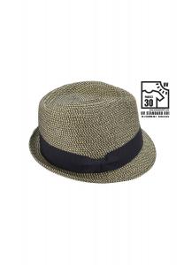 Бумажная соломинка микс-трилби с крышкой из репсовой ленты 54892-0 SEEBERGER, цвет Leinen Schwarz