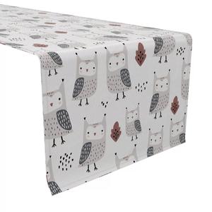 Настольная дорожка, 100 % хлопок, 16x72 дюйма, Woodland Owls.