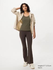 Ультраэластичные активные леггинсы-клеш Uniqlo, 39 dark brown