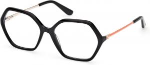 Guess Eyeglasses GU 50149 001 Shiny Black, Pale Gold