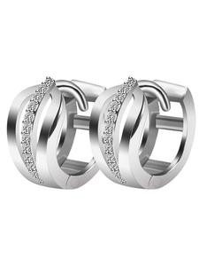 Adeliás Женские серьги - серьги-кольца на шарнирах из серебра 925 пробы с кубическим цирконием в серебре