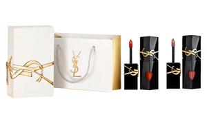 SAINT LAURENT 2 упаковки черный тюбик блеск для губ глянцевый легко растушевывается стойкий цвет 5,5мл+5,5мл