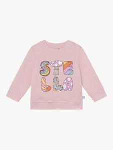 Детская хлопчатобумажная флисовая толстовка с надписью woodland Stella McCartney Kids, розовый