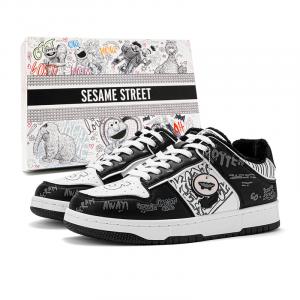 SESAME STREET Юнисекс скейтерские кроссовки низкие экрю/черные (с флисовой подкладкой), цвет Black (Fleece-Lined)