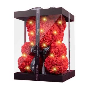 Искусственный цветок плюшевый мишка кукла Barbne, красный