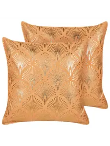 Декоративная подушка Beliani 2er Set Deko HOYA, цвет orange/gold
