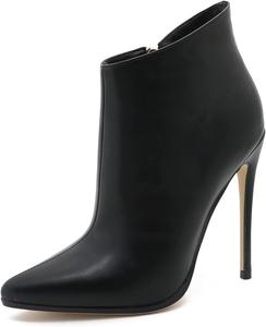 Женские ботильоны FOWT с острым носком, высокой шпилькой, боковой молнией, модные танцевальные туфли для вечеринок, размер 4-15 US, Black