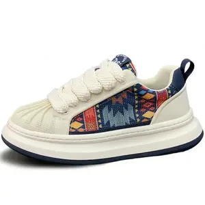 SENJIALUO Скользоустойчивые, износостойкие, дышащие мужские скейтерские кроссовки низкие бело-голубые, цвет White Blue