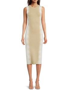 Платье-миди Ruby Bodycon Hervé Léger, цвет Alabaster Gold