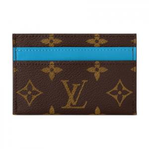 Кожаный картхолдер унисекс синий и коричневый LOUIS VUITTON