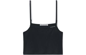 Топ с риббой и тонкими бретелями Alexander Wang, черный