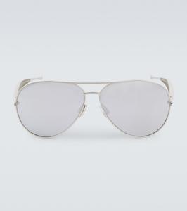 Солнцезащитные очки Sardine Aviator Bottega Veneta, серебряный