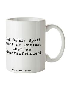 Кружка Сын Брелок с надписью на белом фоне Mr. & Mrs. Panda