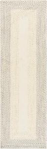 Ковер SAFAVIEH, 69 x 244 см, Rug Braided Collection Runner, Ivory & Grey, Indoor/Outdoor, Machine Washable, Ideal for High Traffic Areas in The Living Room, Patio, Backyard, Mudroom (BRA220A)