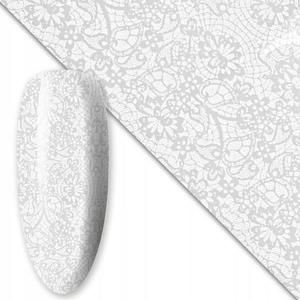 Трансферная фольга для нейл-арта 80 см Белая №18, AllePaznokcie