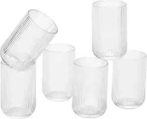 Стакан для вина Merlot с декором из слюды (набор из 6 шт.) - 400 мл - стекло Mica Decorations