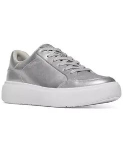 Женские кроссовки RTG с металлизированной кожей и шнуровкой Fitflop, серебро