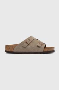 Замшевые шлепанцы Birkenstock, серый