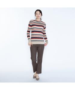 Вязаный свитер с кашемировой каймой