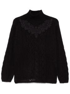 TWINSET свитер с кружевом, черный