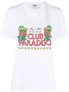 Футболка с графичным принтом MSGM, белый