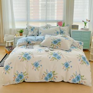 AVIVI Постельное белье, 4 предмета, простыня 180x220 см, пододеяльник 180x220 см, 2 наволочки, цветок тысячи лепестков