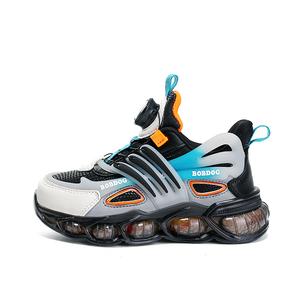 Низкие детские повседневные противоскользящие утепленные водонепроницаемые устойчивые к истиранию амортизирующие кроссовки Kids' BOBDOG, синий/оранжевый