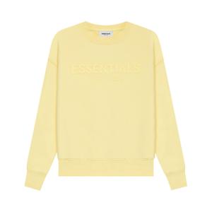 Детский пуловер с круглым вырезом Fear of God Essentials, цвет Лимонад