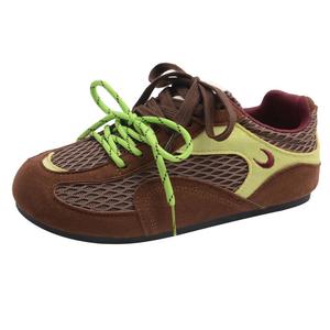 Износостойкие, противоскользящие, противоударные, низкие кроссовки для детей и подростков Peter pan, коричневый/зеленый