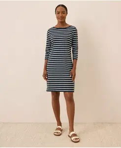 Женское платье из органического хлопка Softspun с вырезом лодочкой Pact, синий