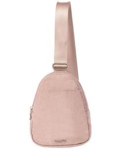 Миниатюрная сумка через плечо с двойной молнией Baggallini, Blush Shimmer
