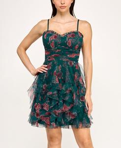 Детское платье без рукавов из сетчатой ткани с принтом pear culture, Pine Red