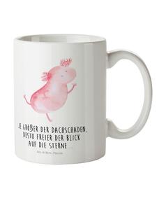 Детская кружка с изображением танцующего аксолотля и надписью белого цвета Mr. & Mrs. Panda