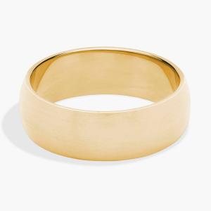 Матовое обручальное кольцо средней толщины Comfort Fit из 14-каратного желтого золота (7 мм) Blue Nile