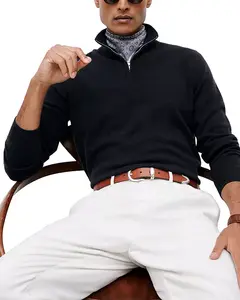 Кашемировый свитер с застежкой-молнией до середины груди Reiss, синий