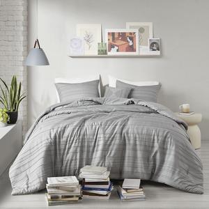 Набор жаккардовых одеял с зажимом и декоративной подушкой с интеллектуальным дизайном Milo Cationic Dyed Intelligent Design, серый