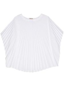 Blanca Vita плиссированная блузка с укороченными рукавами, белый