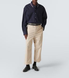 Хлопковая рубашка Thom Browne, темно-синий