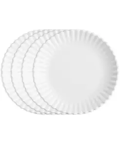 Легкие салатные тарелки патио люкс из меламина 9 дюймов, набор из 4 штук Q Squared, white