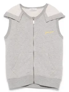 Жилет с капюшоном и нашивкой-логотипом Golden Goose Kids, серый