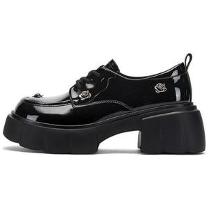 DAPHNE Женские черные повседневные туфли на каблуке 6 см - Ярко-черные, цвет Bright Black