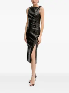 Миди-платье со сборками Sisley, черный