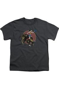 Футболка для подростков с коротким рукавом "Justice League of America Bull Rider" Gildan, Charcoal