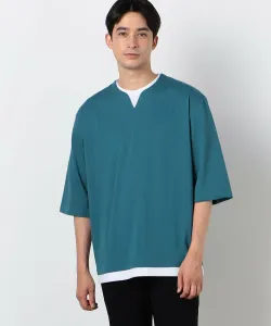 Футболка с рукавами три четверти и имитацией многослойного выреза-«замочной скважины» Comme Ca Ism, цвет Blue