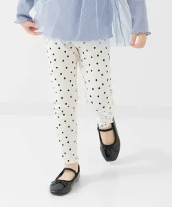 Леггинсы в рубчик с принтом по всей поверхности Chil2, цвет E Dot/Cream